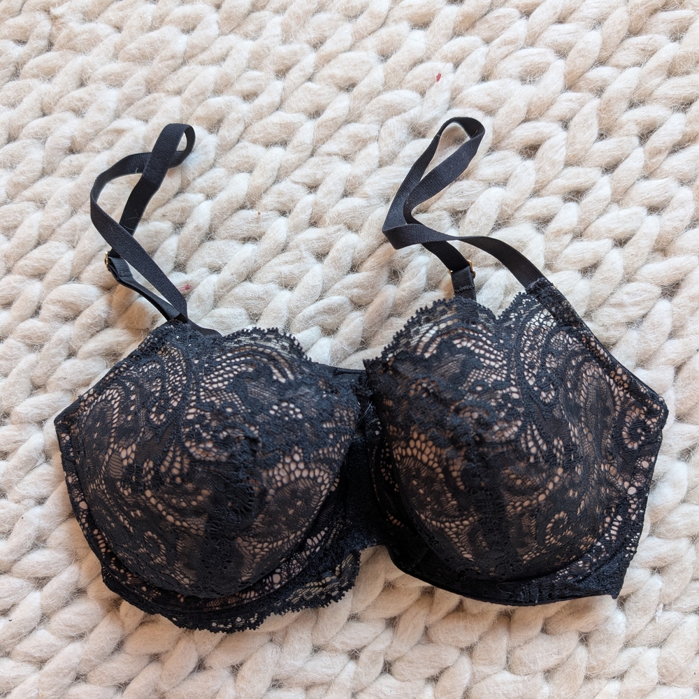 ThirdLove Elegant Black Lace Bra, Size 32D-1/2